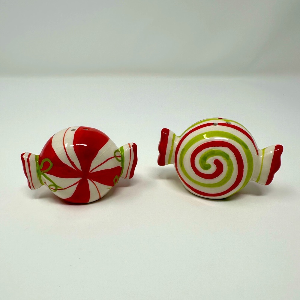 Vintage set of Holiday Candy Salt and Pepper Shakers